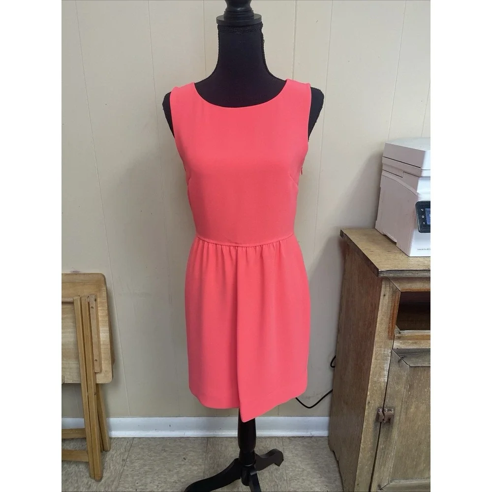 J. CREW Camille Women's Coral Pink‎ Sleeveless Sheath Dress Sexy Cute Spring